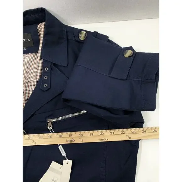 PWYXSA Jacket Mens XL Navy Blue Button Up Lightweight Coat Lined - Picture 9 of 15